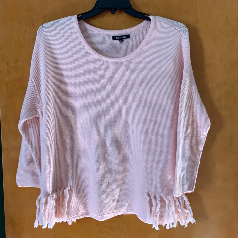 Blush Pink Tassel Sweater